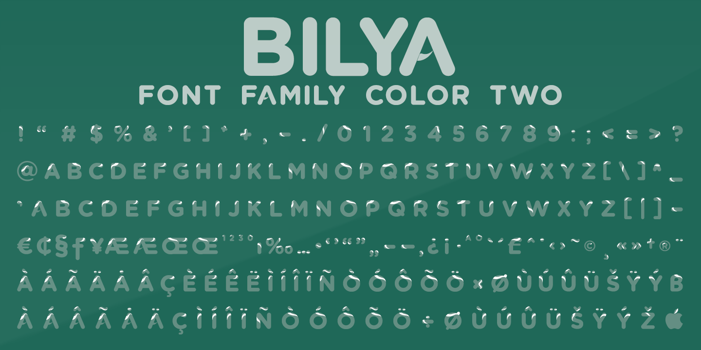 Beispiel einer Bilya Layered BASE-Schriftart